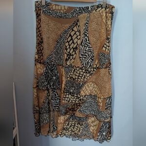 🌙 Vintage First Option Stylish Quilted Animal Print Midi Skirt